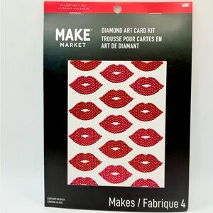 Diamond Art Card Kit from Make Market Red Kisses